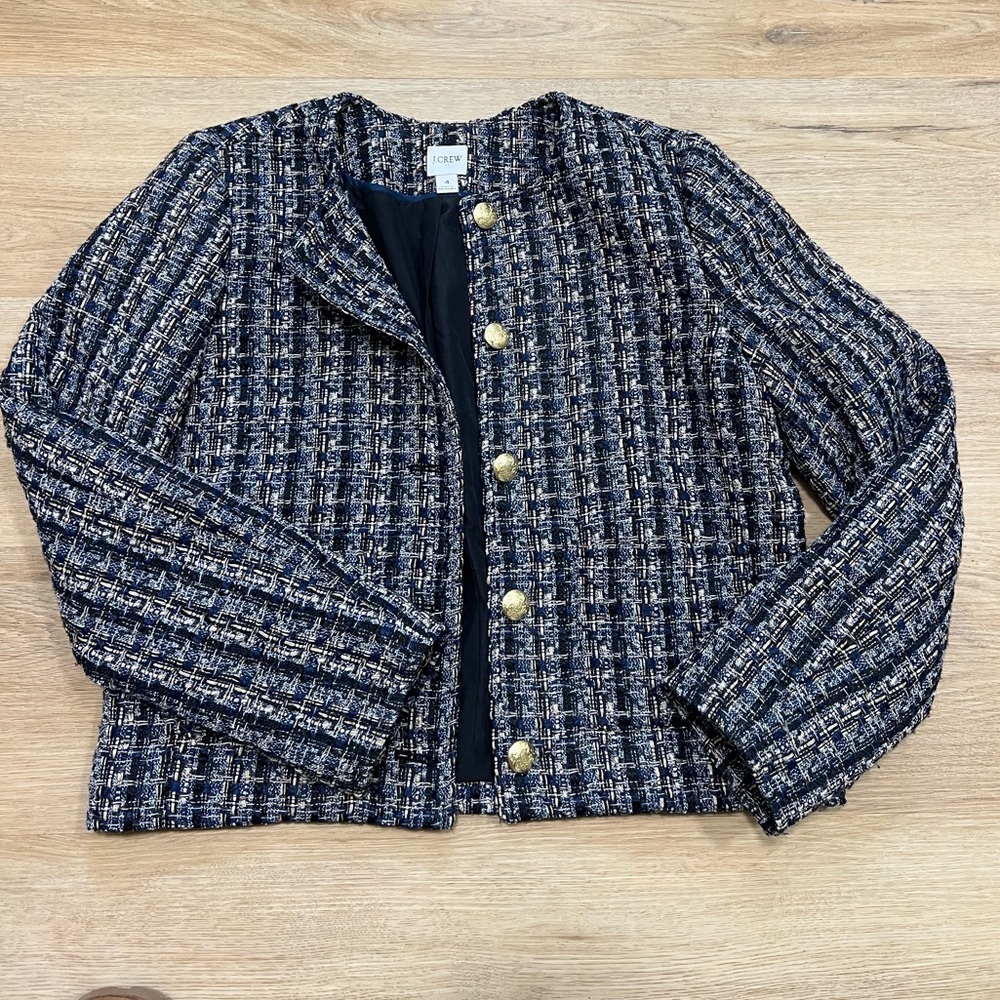 J. Crew Factory Navy Tweed Jacket